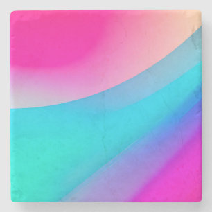 Blauw roze ombre waterverf abstract pastel  stenen onderzetter