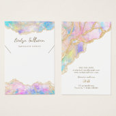 Blauw roze opaal ketting display kaart (Voorkant /achterkant)