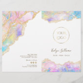 Blauw roze opaal service menu brochure (Voorkant)