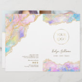 Blauw roze opaal service menu brochure (Voorkant / Achterkant)