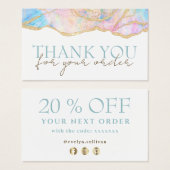 Blauw roze opal dank je creditcard visitekaartje (Voorkant /achterkant)