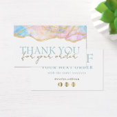 Blauw roze opal dank je creditcard visitekaartje (Bureau)