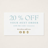 Blauw roze opal dank je creditcard visitekaartje (Achterkant)