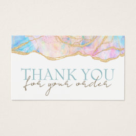 Blauw roze opal dank je creditcard visitekaartje