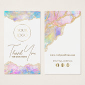 Blauw roze opal pakket visitekaartje (Voorkant /achterkant)