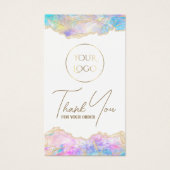 Blauw roze opal pakket visitekaartje (Voorkant)