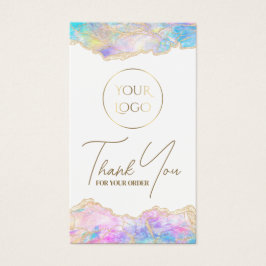 Blauw roze opal pakket visitekaartje