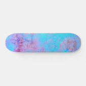 Blauw Roze Paars Abstract Patroon Skateboard (Horizontaal)