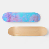 Blauw Roze Paars Abstract Patroon Skateboard (Horizontaal)
