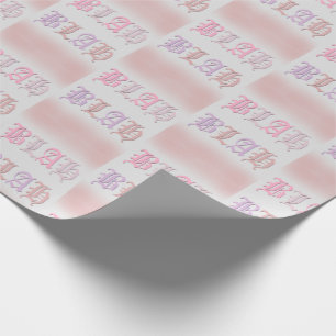 Blauw roze paars en zand gekleurd cadeaupapier