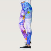 Blauw roze Paars Geel Witte Mens Elegant Leggings (Links)