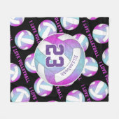 blauw - roze paars gepersonaliseerd girosalonvolle fleece deken (Voorkant (Horizontaal))