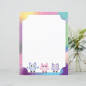 Blauw, roze, Paars papier, gekleurd (Staand voorkant)