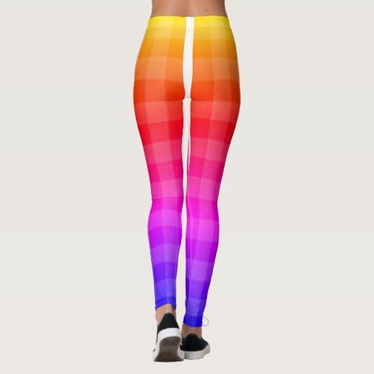Blauw roze paars rood oranje geel vlekvormig patro leggings (Achterkant)