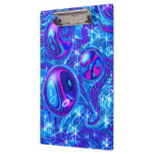 Blauw roze paarse abstracte kunst klembord (Links)
