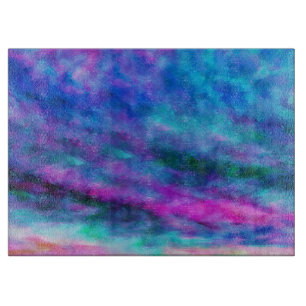 Blauw Roze Paarse Aquarel Kunst Abstract Snijplank