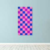 Blauw Roze Paarse Geruite Patroon Ontwerp Canvas Afdruk (Insitu (Houten vloer))