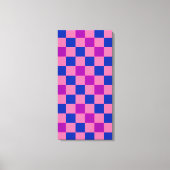Blauw Roze Paarse Geruite Patroon Ontwerp Canvas Afdruk (Voorkant)