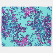 Blauw Roze Paarse Glittery Confetti Fleece Deken (Voorkant (Horizontaal))
