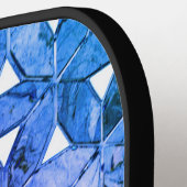 Blauw roze paarse levensbloem angstige geometrie pickleball paddle (Links Detail)