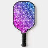 Blauw roze paarse levensbloem angstige geometrie pickleball paddle (Achterkant)
