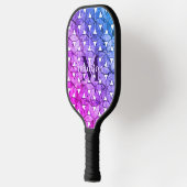 Blauw roze paarse levensbloem angstige geometrie pickleball paddle (Links)