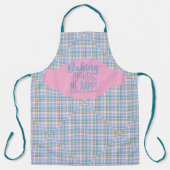 Blauw Roze Paarse Schotse Ruit Backen Maakt Me Gel Schort (Voorkant)