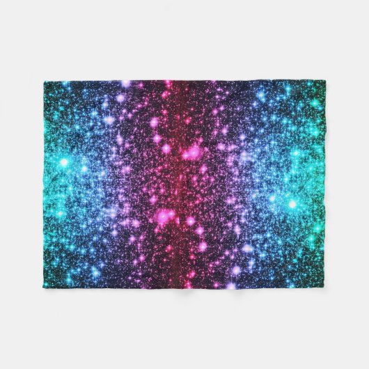 Blauw Roze Paarse Sparkle Deken (Voorkant (Horizontaal))