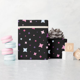 Blauw Roze Paarse Sterren Kosmische Ruimte. Cadeaupapier
