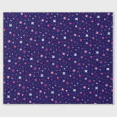 Blauw Roze Paarse Sterren Kosmische Ruimte. Cadeaupapier (Vlak)