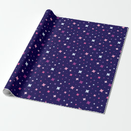 Blauw Roze Paarse Sterren Kosmische Ruimte. Cadeaupapier