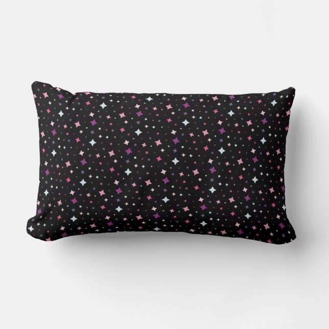 Blauw Roze Paarse Sterren Kosmische Ruimte. Kussen (Voorkant)