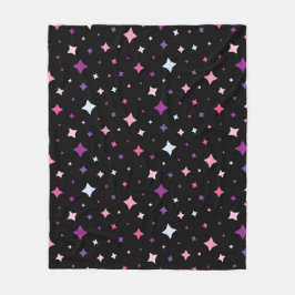 Blauw Roze Paarse Sterren Kosmische Ruimte Nachtel Fleece Deken