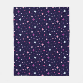 Blauw Roze Paarse Sterren Kosmische Ruimte Nachtel Fleece Deken