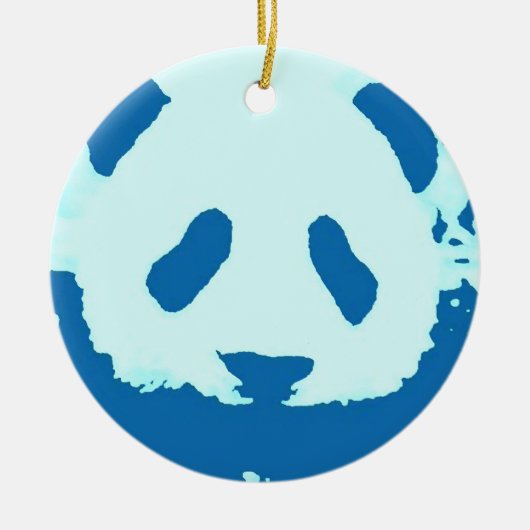 Blauw Roze Panda Kerstboom Ornament (Voorkant)