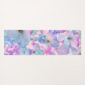 *~* Blauw Roze Pastel Bloemen Patroon Bloemen Yogamat (Achterkant (horizontaal))