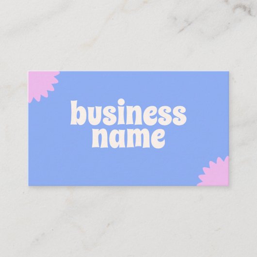 Blauw Roze Pastel Bloemist Scannable Arcode Visitekaartje (Voorkant)