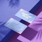 Blauw Roze Pastel Bloemist Scannable Arcode Visitekaartje