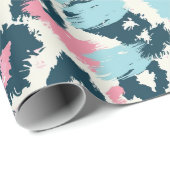 Blauw Roze Pastel Luipaard Vlekken Cadeaupapier (Rol Hoek)