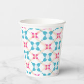 Blauw & Roze Patroon Papieren Beker (Achterkant)