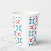 Blauw & Roze Patroon Papieren Beker (Rechts)