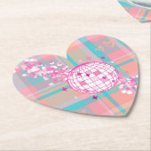 Blauw, Roze & Perzikpatroon met Glitter & Harten | Kartonnen Onderzetters (Gekanteld)