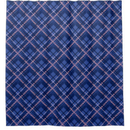 Blauw & Roze Plaid Douchegordijn