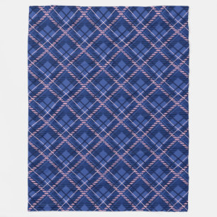 Blauw & Roze Plaid Fleece Deken
