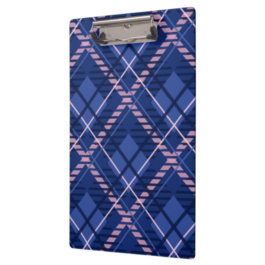 Blauw & Roze Plaid Klembord (Links)