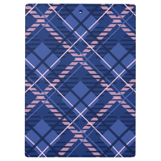Blauw & Roze Plaid Klembord (Achterkant)