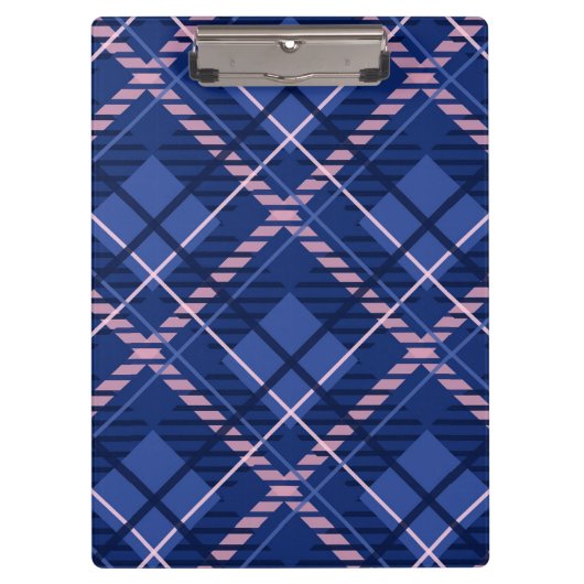 Blauw & Roze Plaid Klembord (Voorkant)