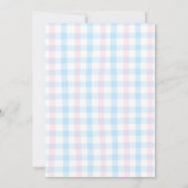 Blauw Roze Plaid pompoen patch Geslacht Reveal Kaart (Achterkant)
