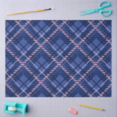 Blauw & Roze Plaid Tissuepapier (Craft)
