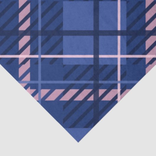 Blauw & Roze Plaid Tissuepapier (Detail)